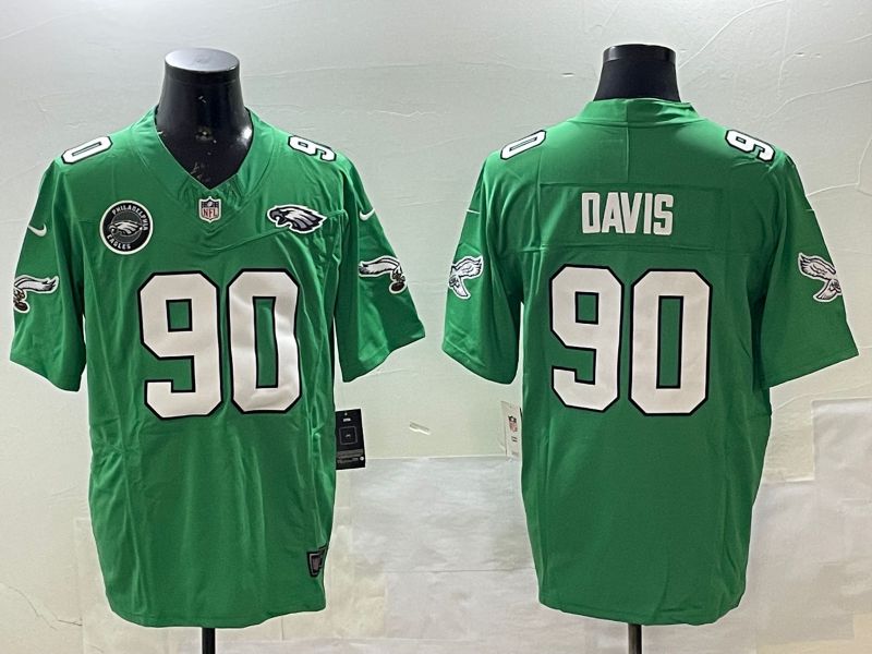 Men Philadelphia Eagles #90 Davis Green three generations 2025 Nike Vapor Limited NFL Jersey style 5->philadelphia eagles->NFL Jersey